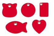 Red Plastic Engraved Cat Tags by Red Dingo
